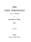 Cover for Alchünas rimas romaunschas