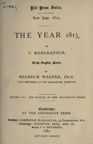 Cover for Das Jahr 1813