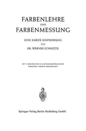 Cover for Farbenlehre und Farbenmessung