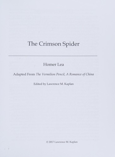 Cover for The Crimson Spider