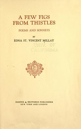 Cover for A few figs from thistles