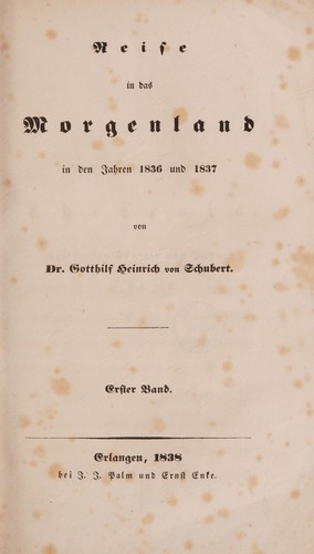 Cover for Reise in das Morgenland in den Jahren 1836 und 1837
