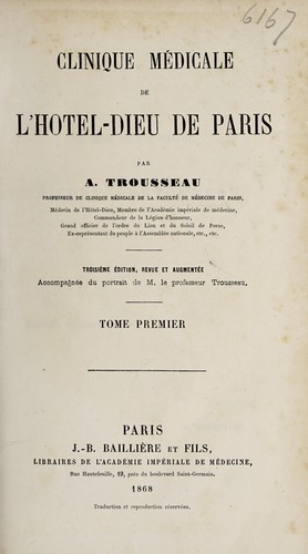 Cover for Clinique médicale de l'Hôtel-Dieu de Paris