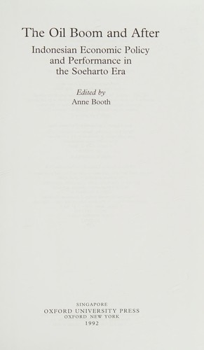 Cover for The Oil boom and after
