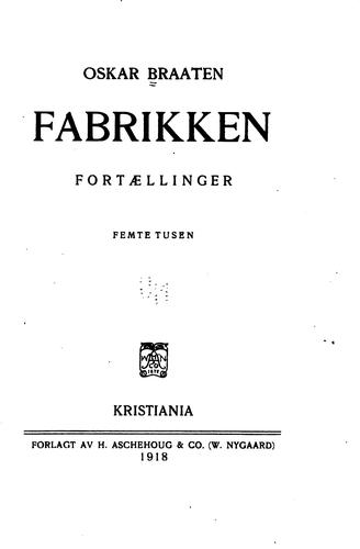 Cover for Fabrikken: fortaellinger