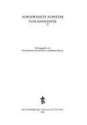 Cover for Ausgewählte Aufsätze
