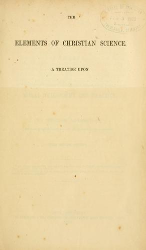 Cover for The elements of Christian science