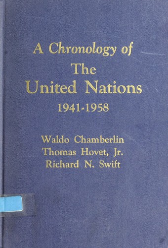 Cover for A chronology of the United Nations, 1941-1958
