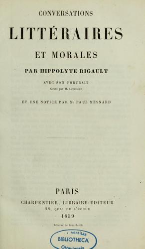 Cover for Conservations littéraires et morales