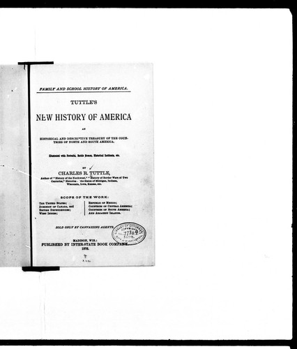 Cover for Family and school history of America