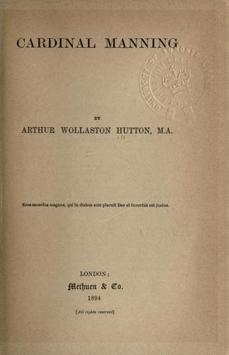Cover for Cardinal Manning.