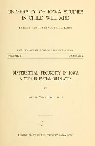 Cover for Differential fecundity in Iowa