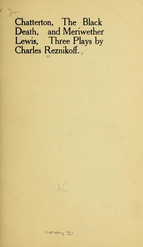 Cover for Chatterton, The Black death
