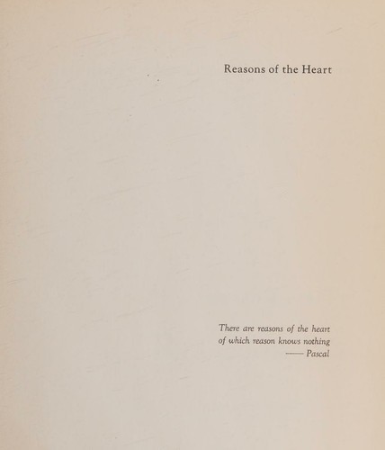 Cover for Reasons of the heart