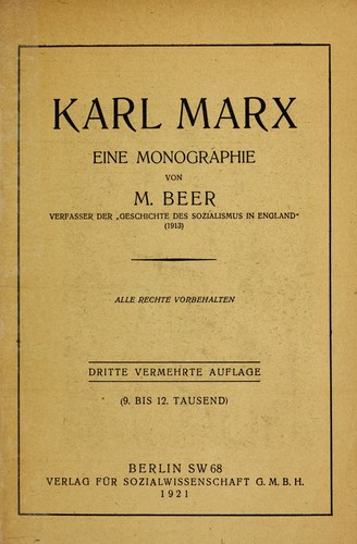 Cover for Karl Marx