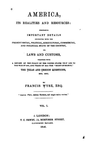 Cover for America, Its Realities and Resources: Comprising Important Details Connected with the Present ...