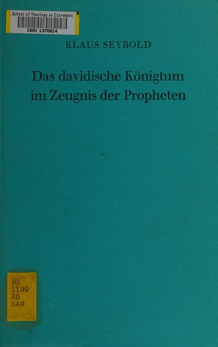 Cover for Das davidische Königtum im Zeugnis der Propheten.
