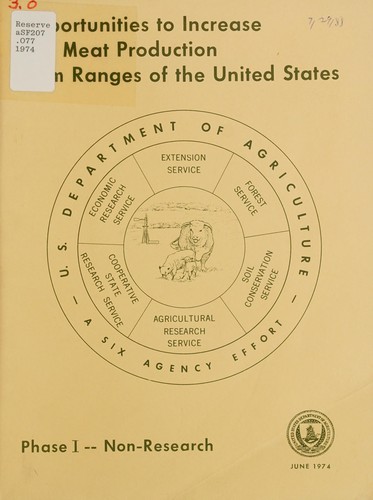 Cover for Opportunities to increase red meat production from ranges of the USA