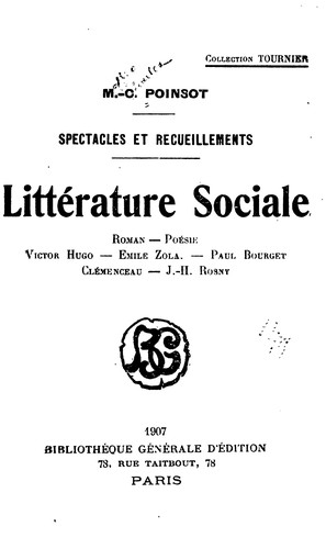 Cover for Litterature Sociale