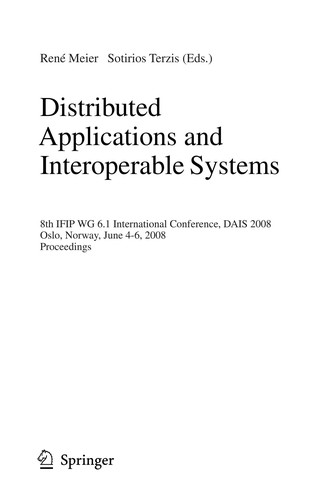 Cover for Distributed applications and interoperable systems