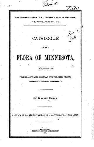 Cover for Catalogue of the Flora of Minnesota, Including Its Phaenogamous and Vascular ...