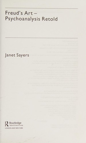 Cover for FREUD'S ART: PSYCHOANALYSIS RETOLD.