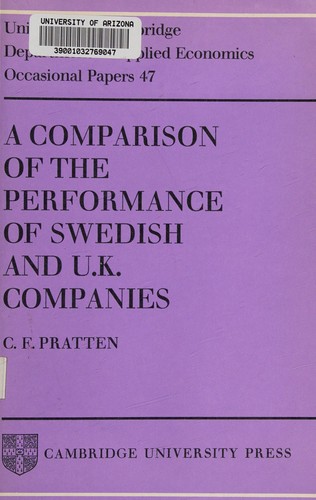 Cover for A comparison of the performance of Swedish and U.K. companies