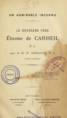 Cover for Un admirable inconnu