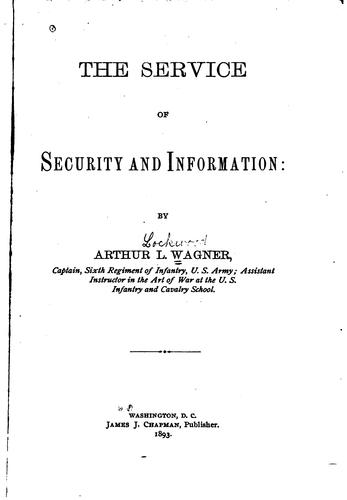 Cover for The service of security and information