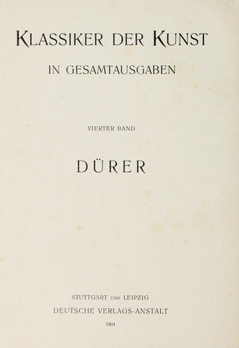 Cover for Dürer