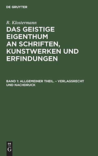 Cover for Allgemeiner Theil