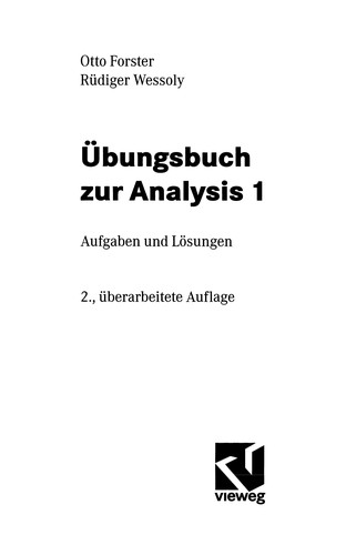 Cover for Übungsbuch zur Analysis 1