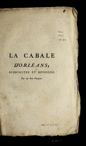 Cover for La cabale d'Orle ans