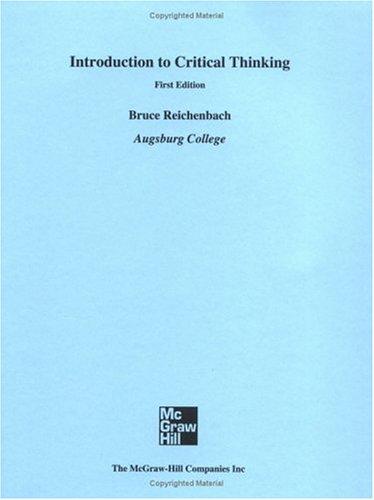 Cover for An Introduction to Critical Thinking