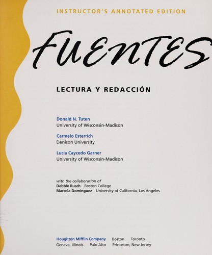 Cover for Fuentes
