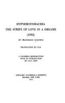 Cover for Hypnerotomachia, the strife of love in a dreame (1592).