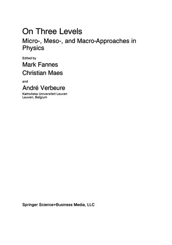 Cover for On Three Levels: Micro-, Meso-, and Macro-Approaches in Physics (NATO Science Series: B:)