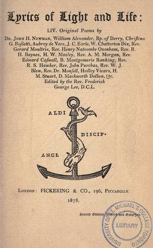 Cover for Lyrics of light and life