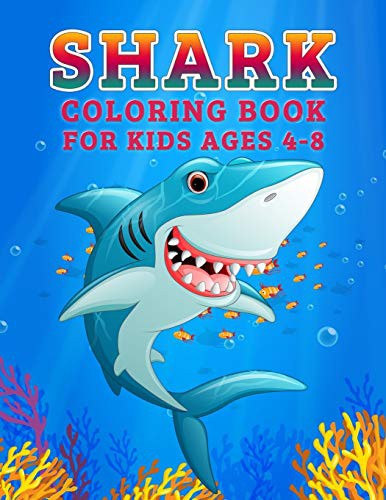 Cover for Shark Coloring Book for Kids Ages 4-8