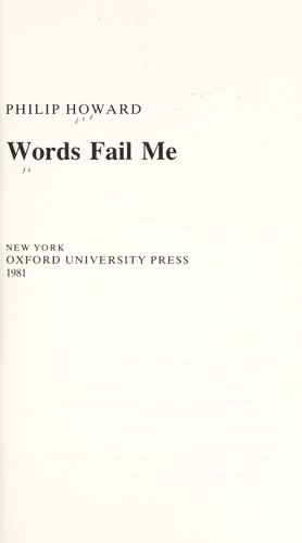 Cover for Words fail me