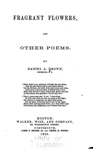 Cover for Fragrant Flowers: And Other Poems