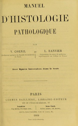 Cover for Manuel d'histologie pathologique