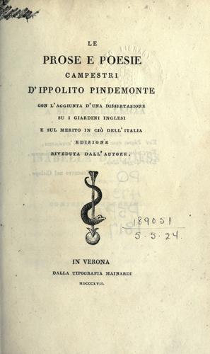 Cover for Le prose e poesie campestri, con l'aggiunta d'una dissertazione su i giardini inglesi, e sul merito in ciò dell'Italia.