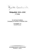 Cover for Weltpolitik 1933-1939 [neunzehnhundertdreiunddreissig bis neunzehnhundertneununddreissig]