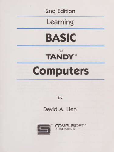Cover for Learning BASIC for Tandy computers