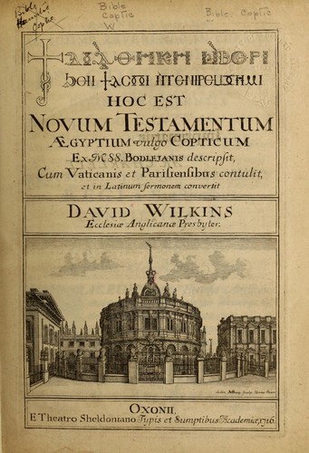 Cover for Hoc est Novum Testamentum Aegyptium vulgo Copticum ex MSS. Bodlejanis descripsit