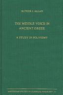Cover for The middle voice in ancient Greek