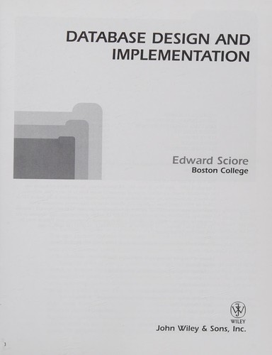 Cover for Database design and implementation