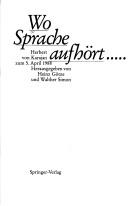 Cover for Wo Sprache aufhört--