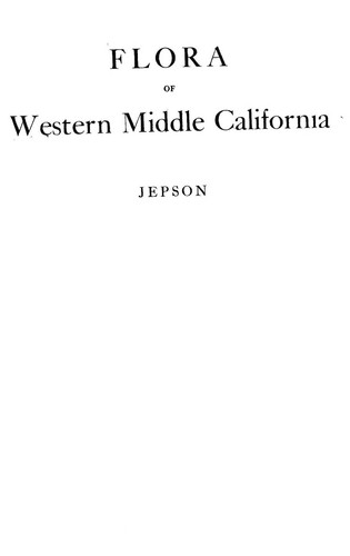 Cover for A flora of western middle California